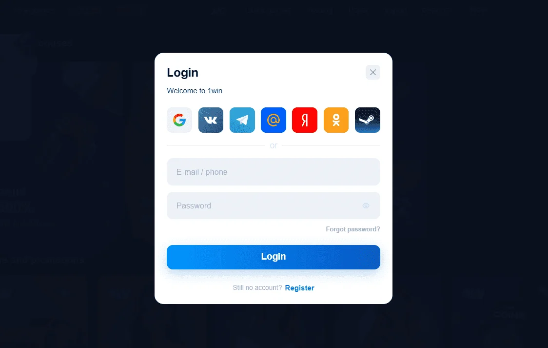 1win login